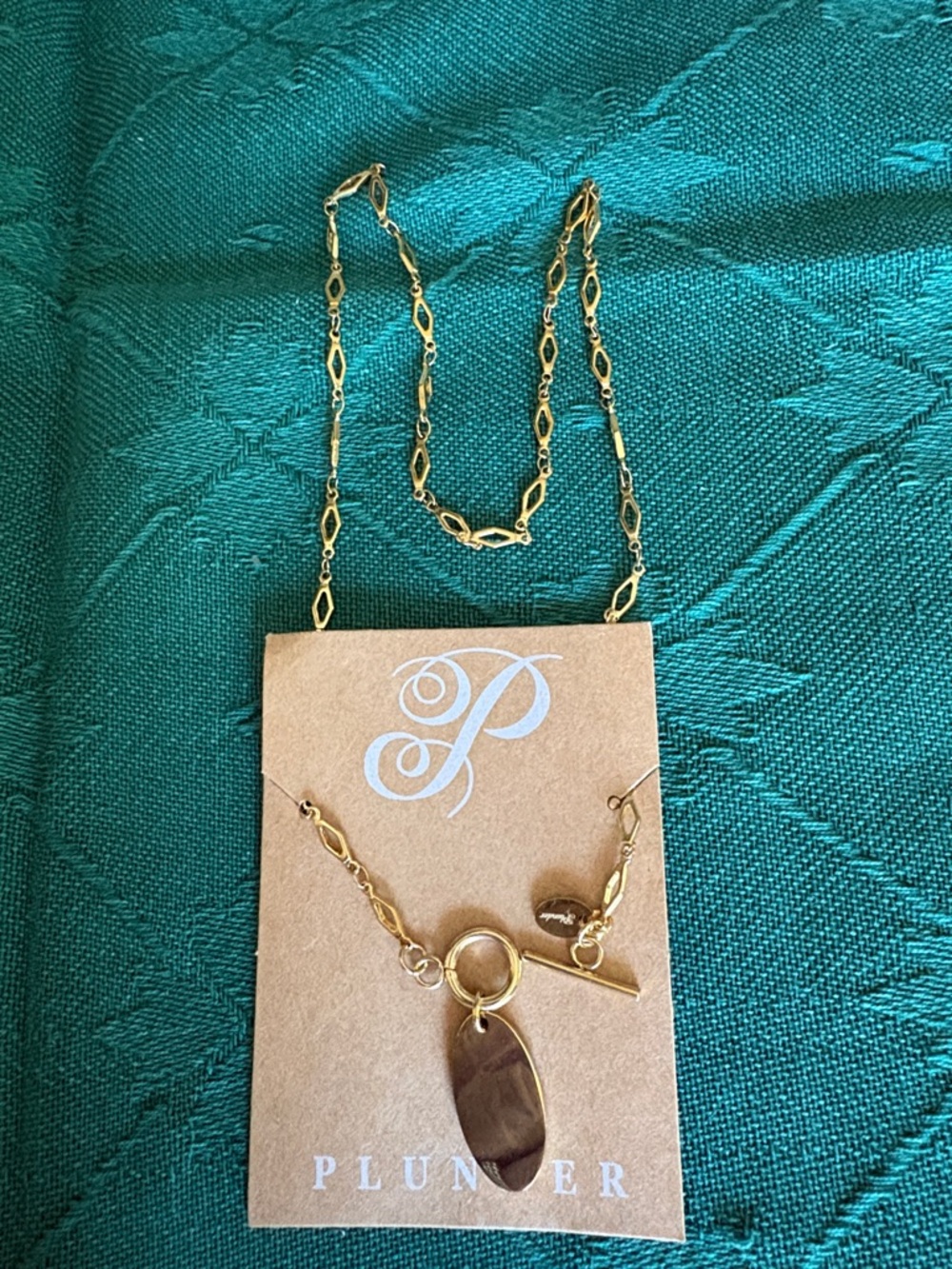 Plunder Gold ToneOval Pendant Necklace  $12